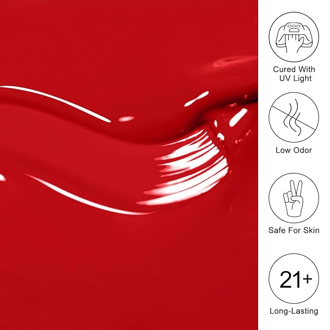 Imtiti 10ml Dark Red Gel Nail Polish Long Lasting Soak Off UV Led Fall Gel Polish Salon DIY at Home Gift for Women 1Pcs