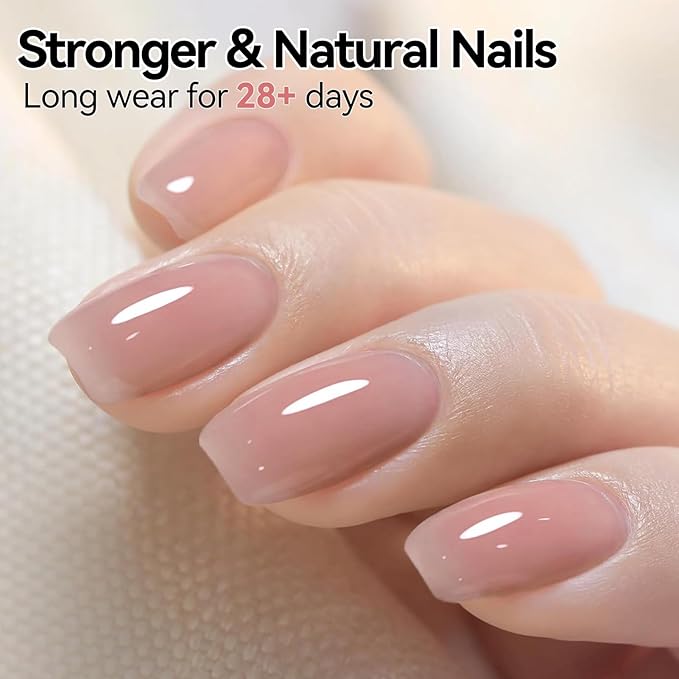 Born Pretty Builder Gel for Nails 15ML,8-in-1 Nude Brown Builder Nail Gel,LED Lamp Cured Color Base Gel Polish Coat Strengthener Extension Rhinestone Glue in a Bottle for DIY Home Salon Gifts