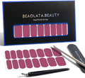 Nail Polish Strips, 32PCS Salon Quality Wraps, Long Lasting Gel Nail Stickers for Women Easy Apply& Remove (Deep Berry)
