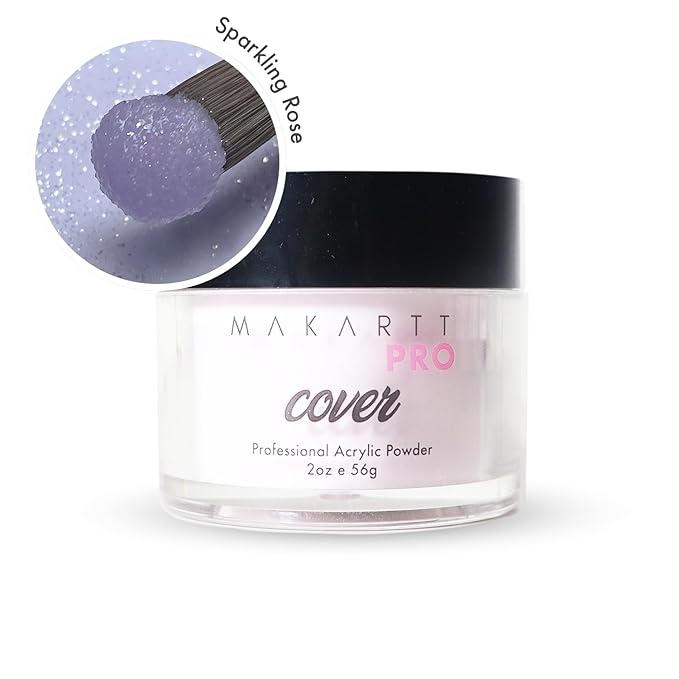MakarttPro Acrylic Powder – Durable, Long-Lasting, Easy-Apply Formula for Nail Extensions, Overlays, Sculpting & Nail Art – 56g/2oz – Sparkling Rose, Perfect for Pros and At-Home Use
