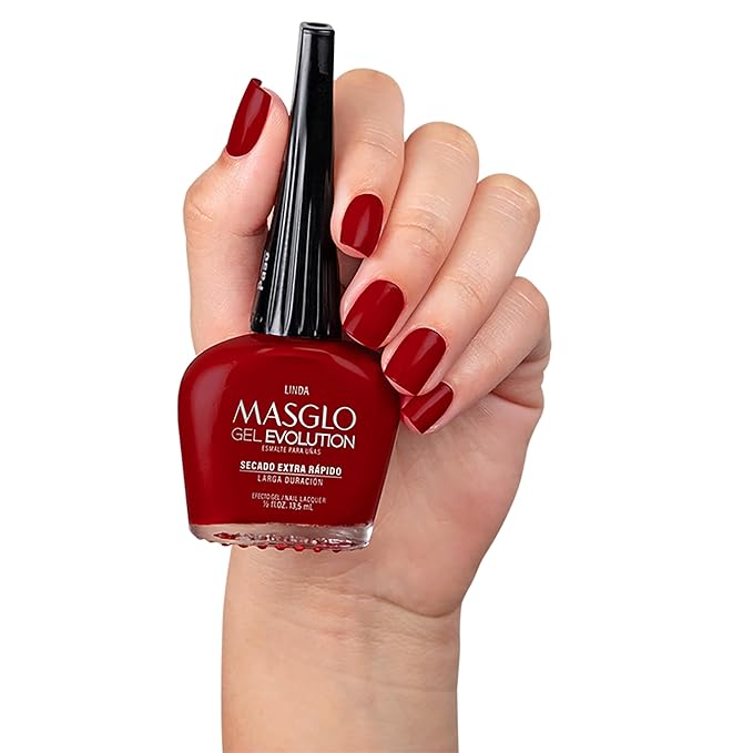 MASGLO Gel Evolution – Set of 3 Nail Polishes No UV/LED Lamp Needed, Fast-Drying, 12-Day Wear, 14-Free Formula, High-Gloss Finish, vegan (0.5 oz Each)
