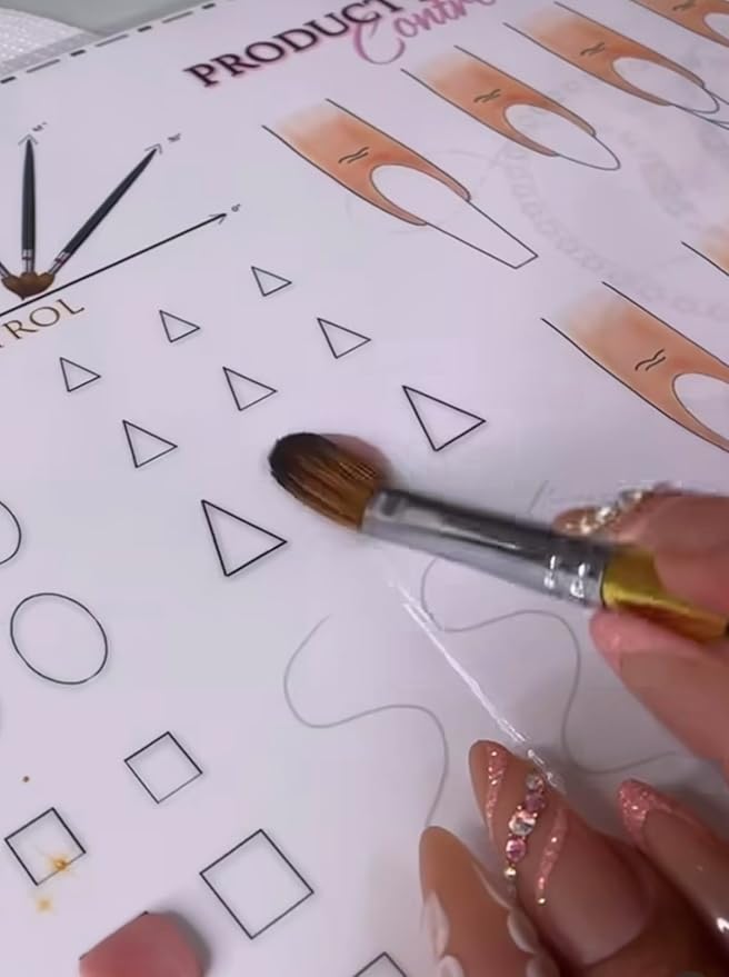 Nail Art Practice Sheet reusable Nail Art training mat Acrylic Nail sculpting Art stencil Guide French Tip Nail art worksheet 3D Nail design training sheet, Practice how to do acrylic Nail art (5)