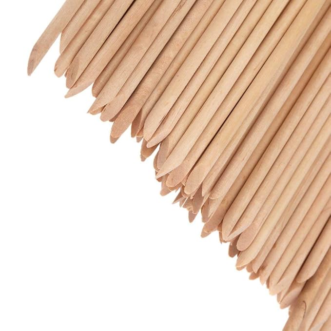 Orange Wood Sticks, Nail Art, Cuticle Pusher Remover, Manicure Pedicure Tool (100 Pieces)