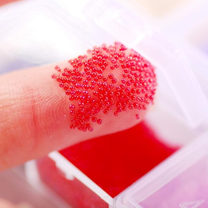 3D Nail Caviar Beads 12 Colors Glass Mini Ball Micro Caviar For Woman Decorations Transparency AB (AB beads)