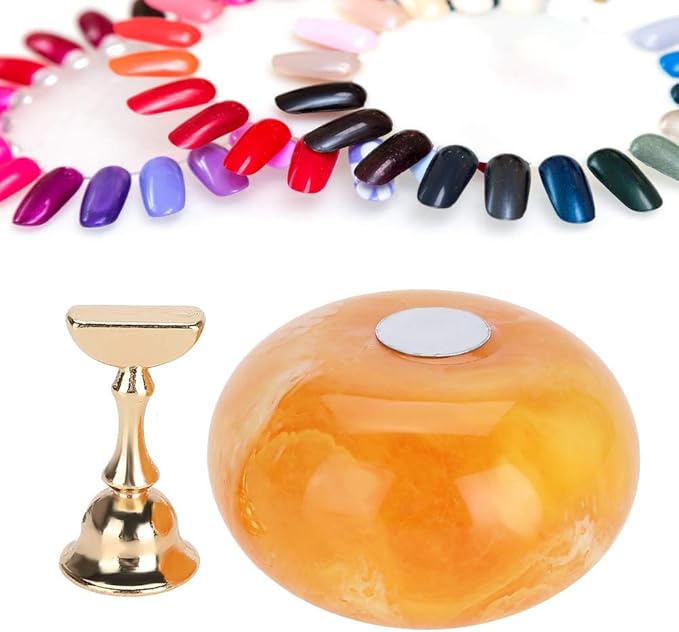 Dioche Manicure Display Practice Stand Nail Art Tip Holders with Magnetic Golden Base - Ideal for Salon Use & DIY at Home - Exquisite Durable Design