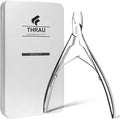 THRAU Cuticle Trimmer for Manicure and Pedicure, Stainless Steel Cuticle Remover Cuticle Nipper, Precise Pointed Tip Grooming Kit for Trim Nail and Dry Skin