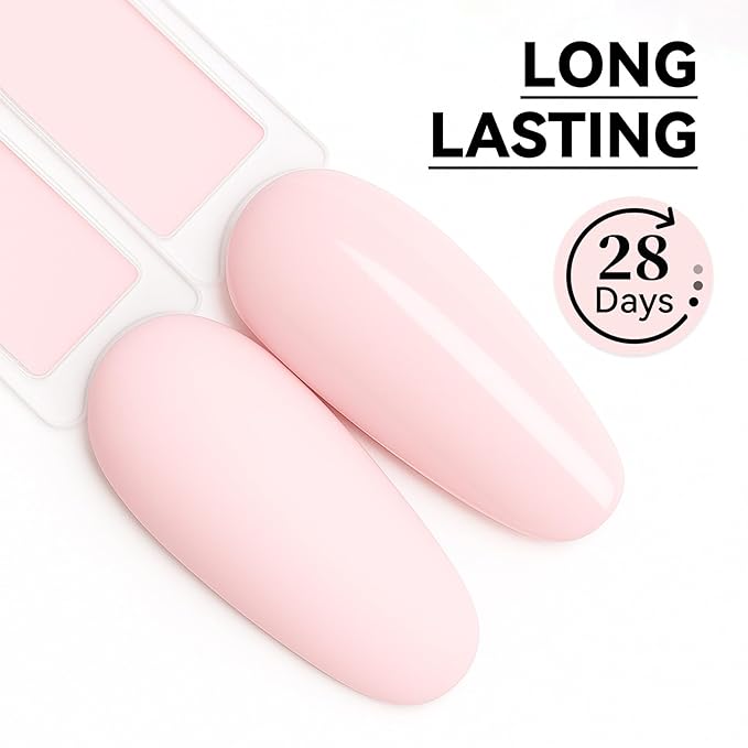 MEGIOR Creamy Pink Gel Nail Polish 0.5 Fl Oz Light Pink Long Lasting Soak Off UV LED Lamp Light Curing TPO Free Gel Polish Kit for Salon and Nail Art Starter Manicure DIY at Home