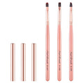 Pink Nail Art Clean Up Brushes for Cleaning Polish Mistakes on the Cuticles, Acetone Resistant Nail Brush, Fingernail Cleaning Brushes for Nail Art and Designs (Round&flat&Bevel)