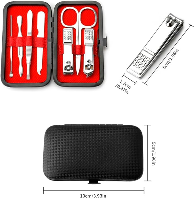 Easter Basket Stuffers Nail Clippers Manicure Kit for Men Pedicure Tools Personal Care Metal Fingernail Cutter Manicure Set Professional Grooming Kit 8 in 1 Nail Tools Silver