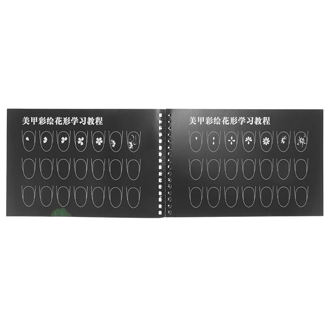 FRCOLOR Nail Art Practice Book Nail Painting Practice Template Nail Design Book Manicure Drawing Exercise Book for Nail Design for Beginners