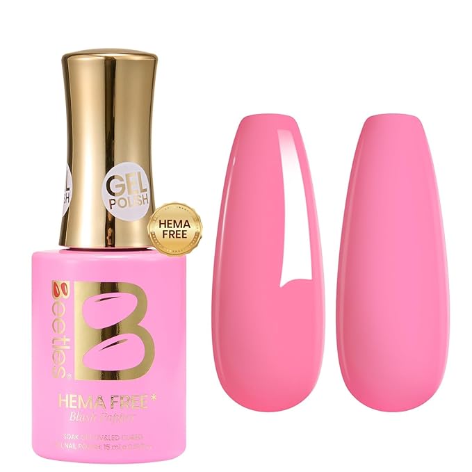 Beetles Hot Pink Gel Polish - Blush Popper 15ML/0.51Fl Oz, Hema Free Neon Pink Gel Nail Polish, Same Color Same Bottle, Soak Off UV LED Lamp Spring Summer Nails Art, Manicure Salon DIY Neon Nails