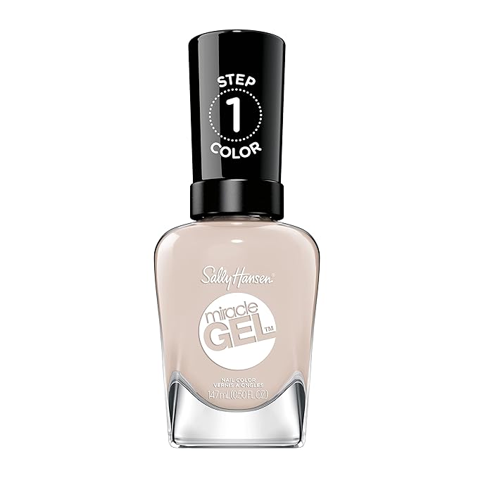 Sally Hansen Miracle Gel Salon Quality Nail Polish | Gel-Like Formula, Two-Step System, No UV Light Needed, Long Lasting | Opaque, Glossy | 192 Stay Toasty | Nude Beige Nail Polish