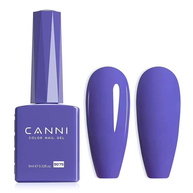 CANNI Blue Gel Nail Polish, 1Pcs Royal Blue Gel Polish Navy Dark Cobalt Purple Color High Gloss Soak Off U V French Nail Manicure Salon DIY