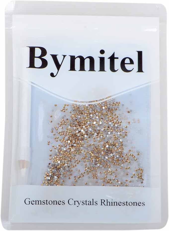 2880PCS Art Nail Rhinestones Non Hotfix Glue Fix Round Crystals Glass Flatback for DIY Jewelry Making with one Picking Pen (ss3 2880pcs, Lt. Topaz)