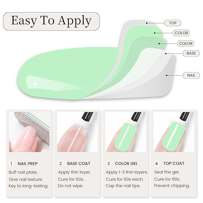 MAYCHAO 15ML Aqua Gel Nail Polish 1Pc Green Gel Polish Soak Off UV LED Nail Polish Nail Art Starter Manicure Salon DIY at Home, 0.5 OZ