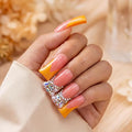 10 Pieces Handmade Luxury Metallic Yellow Shimmer with AB Crystal Shine Long Press On Nails With Bling Rhinestones And Y2K Princess Vibes, Reusable Fake Nails, Acrylic Nails (S)