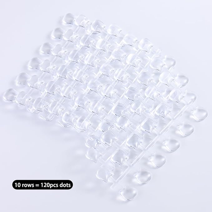 120PCS Nail Polish Swatch Dots, Cat Shape Clear Nail Polish Color Swatch False Tips Display Charts Training Practicing Painting Sample for Gel Polish Nails Manicure Showing Shelf