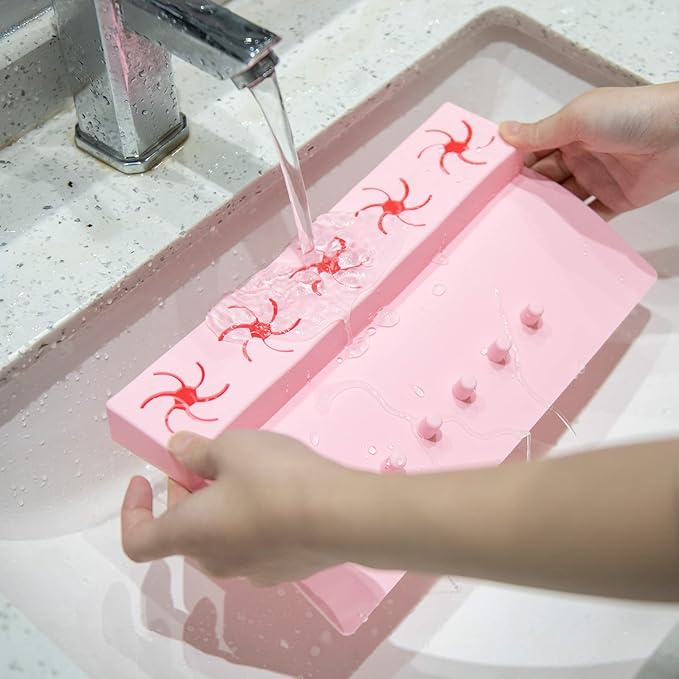 Beautyflier Soft Silicone Nail Stand Hand Rest for Nails, Nail Polish Organizer Holder, Manicure Supplies with Multi Angle & Polish Trays, Foot Station Supply for Salon Home DIY (Pink)