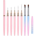 7pcs Nail Art Brushes, Nail Art Liner Brushes Sizes 4/8/12/20/25mm, Oval & Angled Nail Art Clean Up Brushes for Clean Polish Mistake On The Cuticles