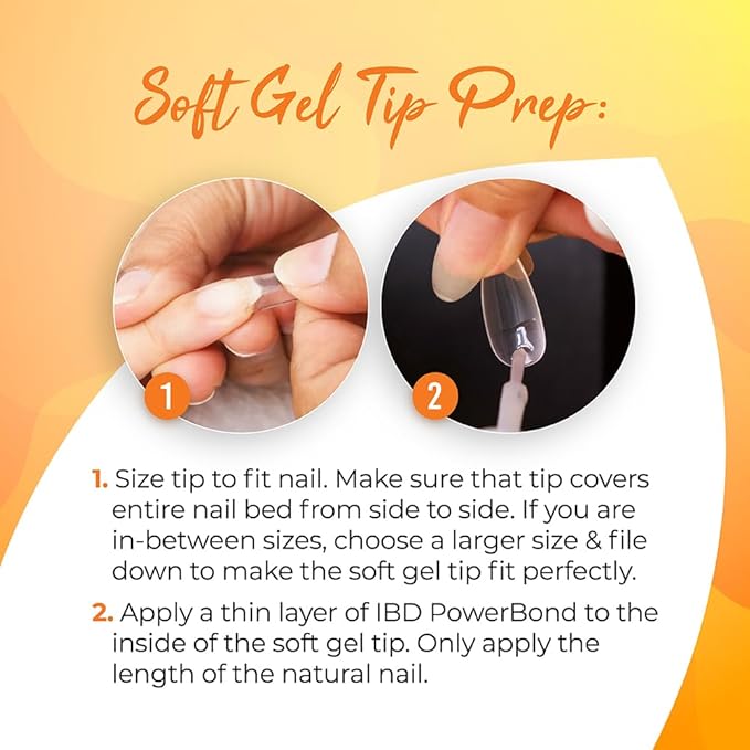 IBD Clear Soft Gel Nail Tips - Pre-Etched Medium Square Nail Tips for Strong Adhesion Acrylic Gel Extensions, Easy Press On DIY Nail Art, 504 Pcs, 12 Sizes