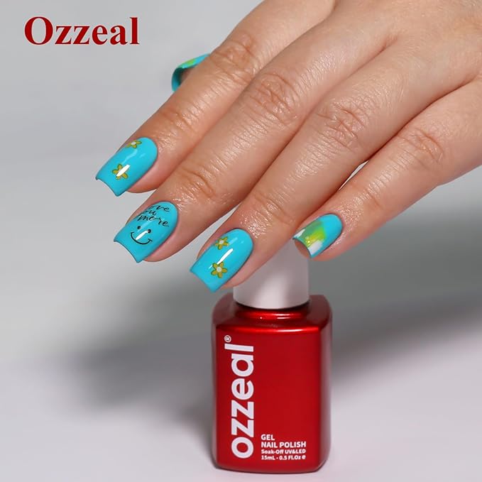 Gel Polish, 0.5 Fl Oz Baby Blue Gel Nail Polish Spring Summer Soak off LED UV Gel Nail Polish Art Starter Manicure Salon DIY Nail Gel Polish Design