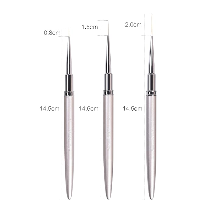 3pcs 100% Kolinsky Sable Nail Art Striping Brush Liner Pen Set for Nail Art Design Drawing Painting Professional Manicure Tool for Salon&DIY(3pcs Liner Brushes)