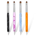 Jeffdad 4 Pcs Gel Nail Brush French Gel Acrylic Nail Art Brush with Dotting Tool Professional Manicure Brush Small Detail Painting 3D Acrylic Brushes (10# 12# 14# 16#, 4 Colors)
