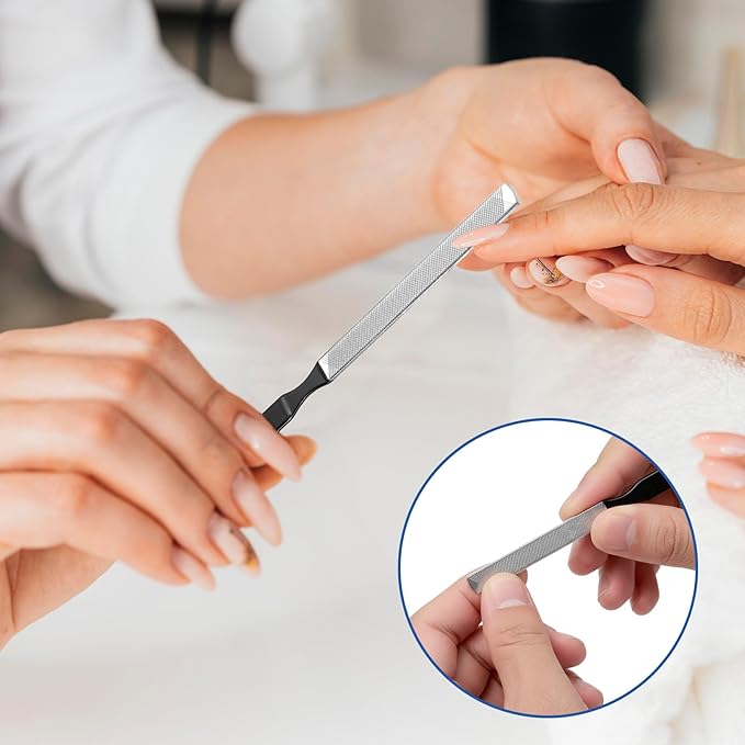 Metal Nail File Men Toe Nail Files for Thick Nails Stainless Steel Long Nails File Toenail Files 4 Sides Heavy Duty for Toenails Fingernail Filing Nail-Care Tool Ideal for Manicure Pedicure Men Women