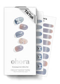 ohora Semi Cured Gel Nail Strips (N Sugar Wing) - Works with Any Lamps, Salon-Quality, Long Lasting, Easy to Apply & Remove - Includes 2 Prep Pads, Nail File & Wooden Stick