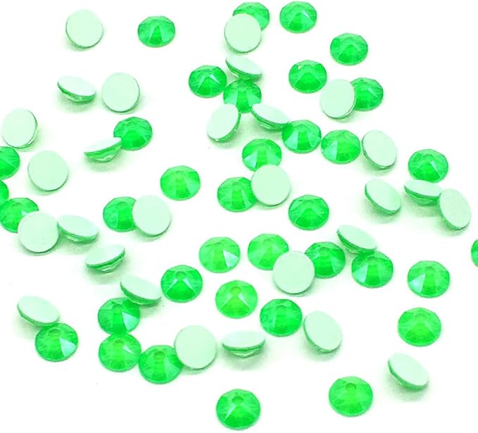 144 pcs Electric Neon Colors Swarovski New 2088 Xirius 20ss Flat Backs Rhinestones Nail Arts 5mm ss20 (Electric Green)