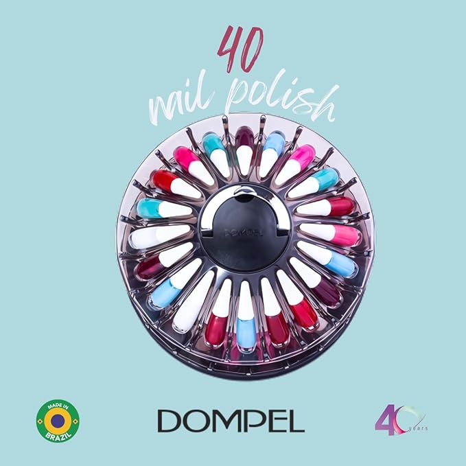 Dompel Rotating Nail Polish Display, 2 Shelves | Holds 40 Bottles | Rotating Table Organizer with Non-Slip Base, Black (Model Twist 3351)