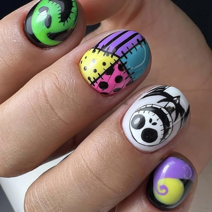 Halloween Nail Stamping Plates Nightmare Christmas Nails Stamping Kit The Day of Dead Ghost Holiday Nail Stamping Plate Nail Stamper Kit for Women Halloween DIY Manicure Accessories