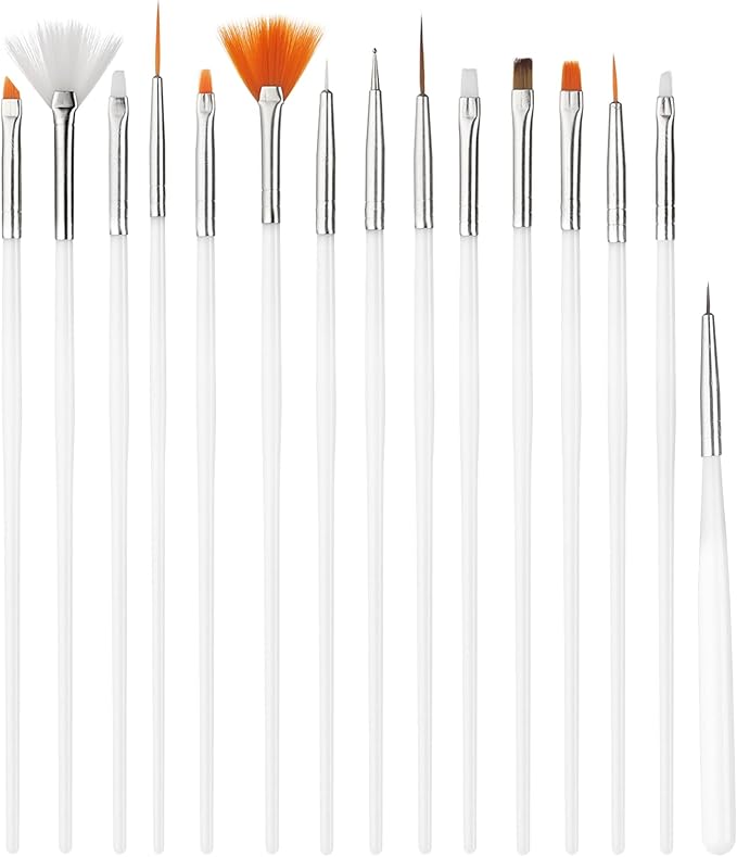 GREEN FABWOOD 15pcs Nail Art Painting Pen Brush