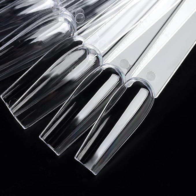Clear Nail Color Swatch Sticks, 150Pcs With Ring, Ballerina Practice Tips, Polish Display Samples, Stuff for Nail Techs