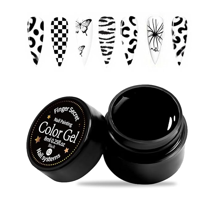 Nail Painting Gel, Nail Paint for Nail Art, Gel Polish For French Tip Tool Design For Home Salon DIY Nail Art,UV/LED Curing Required (color-02, 1SET)