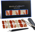 Nail Polish Strips, 32PCS Salon Quality Wraps, Long Lasting Gel Nail Stickers for Women Easy Apply& Remove (Solar Red)