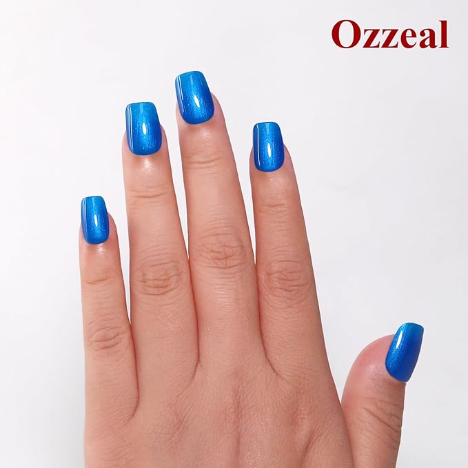 Pearl Gel Nail Polish,Deep Blue Glitter Pearl Gel Nail Polish Sparkle Shimmer Fall Winter Soak off LED UV for Art DIY Manicure 15ML