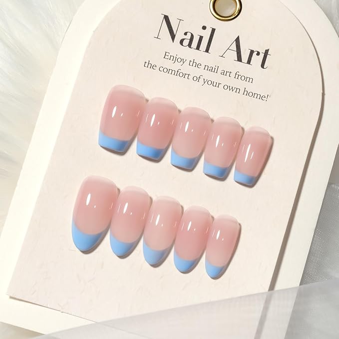 GAOY Light Blue Swirl Gel Nail Polish Art Liner, 12ml Baby Pastel Blue Color Nail Paint Design with Thin Brush, UV Light Cure for DIY French Manicure at Home