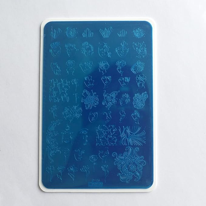Big Size Abstract Face Stamping Plates For Nails, 2pcs Flower Leaf Nail Stamping Plates Geometric Line Wave Pattern Nail Stamp Plates Graffiti Fun Woman Face Design Nail Stencils For Nail Art Reusable