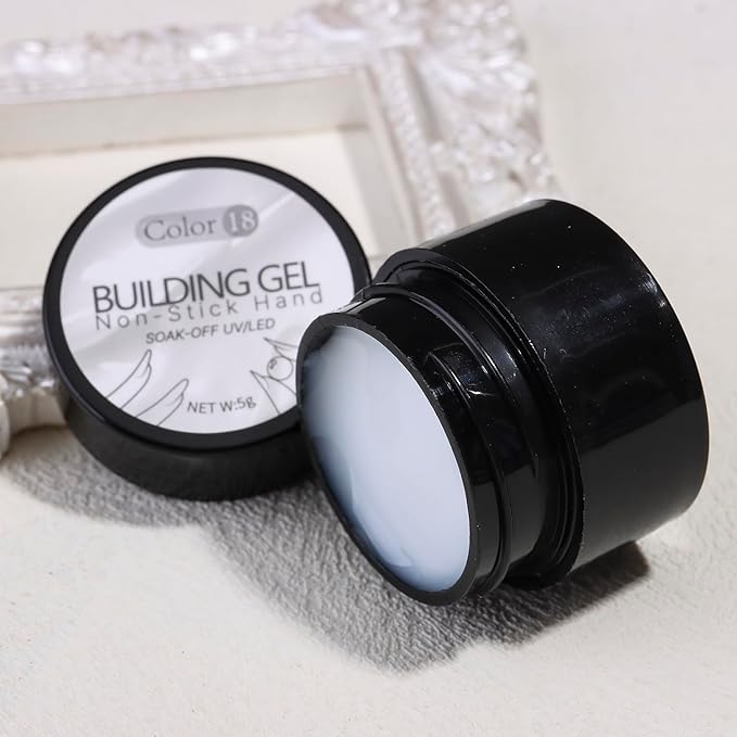 2PCS White 3D Sculpting Gel Non-Stick Hand Solid Builder Hard Gel Nail Extension Glue with Silicone Pen for Carving Patterns Decoration 3D Nail Art Manicure Home DIY