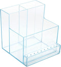 1pc Nail Polishing Machine Holder Translucent Blue Grinding Head Rack for Nail Salon and Diy Use Convenient Organizer for Art Tools Easy Access Storage Base