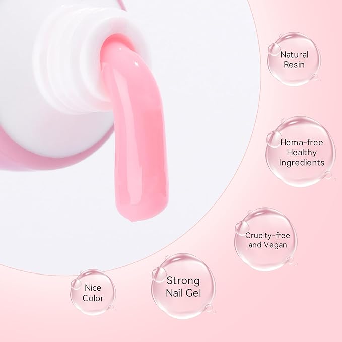 Makartt Poly Nail Gel Set - 6 Pastel Colors Buillder for Extension, Overlay Strengthener 3D Diy, Multifunctional, Long-lasting Enhancement Solution for Salon DIY at Home 15ML Pink Blue Green Purple