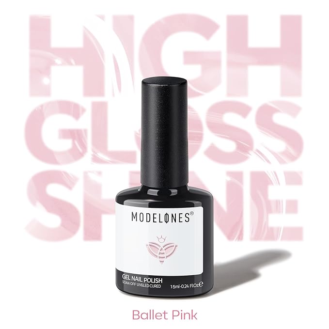 modelones Pink Gel Polish Light Pink Gel Nail Polish Babay Pink Nail Polish Soak Off Nail Art Gel Manicure Soft Nails DIY 15 ML