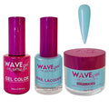 WAVEGEL Soak-Off Gel, Nail Lacquer & Acrylic/Dip Powder Matching Set - Princess Collection - #62 Blue Heels
