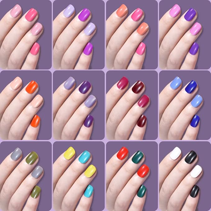 TsMADDTs Press on Nails, 720 pcs Short Round Fake Nails with Glue, Files, Tweezer for Women DIY at Home