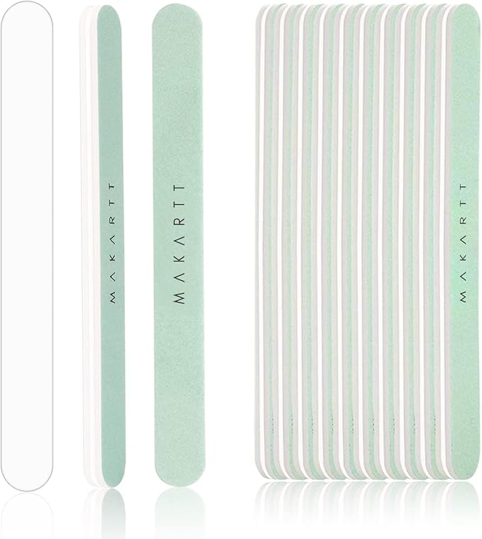 Makartt Nail Buffer: 400/6000 Grit Extra Fine Buffer Nail File, Nail Buffer and Shine Kit for Natural & Acrylic Fingernail, Easy to Hold, Green White, 10 Pcs