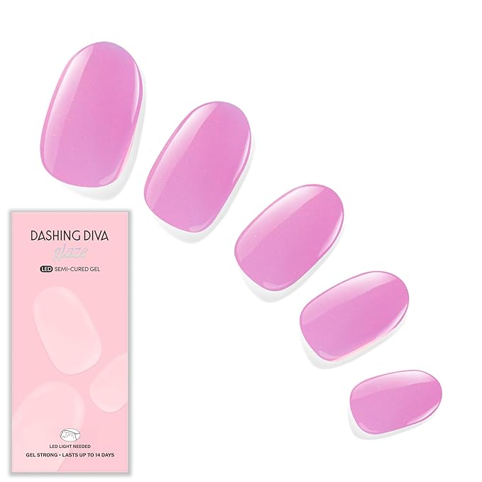 Dashing Diva Glaze Nail Strip Set - Juice Bar Barista - Long Lasting, Chip Resistant, Semi-Cured Gel Nails - 4-Piece Manicure Kit with 32 Strips