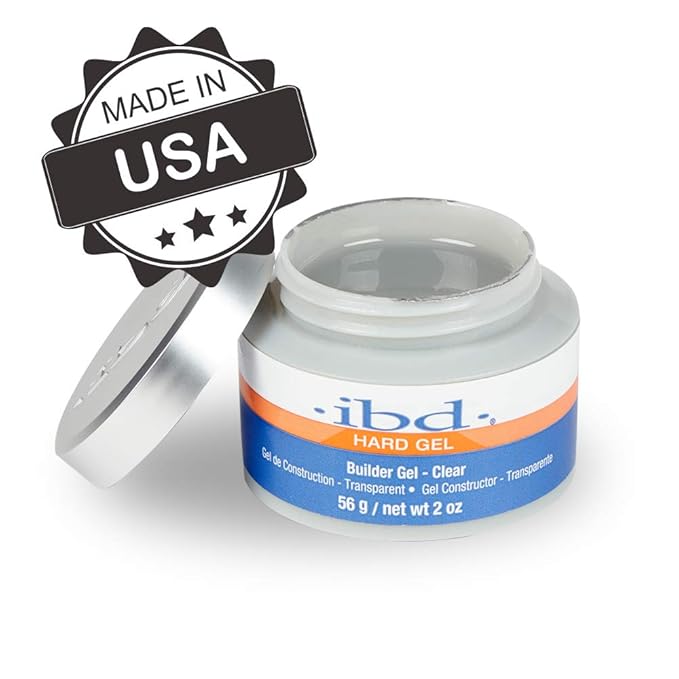 IBD Hard Builder Gel Clear – UV/LED Nail Builder Gel for Nails Extensions & Sculpting, Strong Long-Lasting Nail Enhancement, 2 oz, 1 Pack