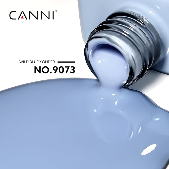 CANNI Blue Gel Nail Polish, 1Pcs Light Baby Blue Gel Polish Pastel Color High Gloss Soak Off U V Nail Manicure Salon DIY
