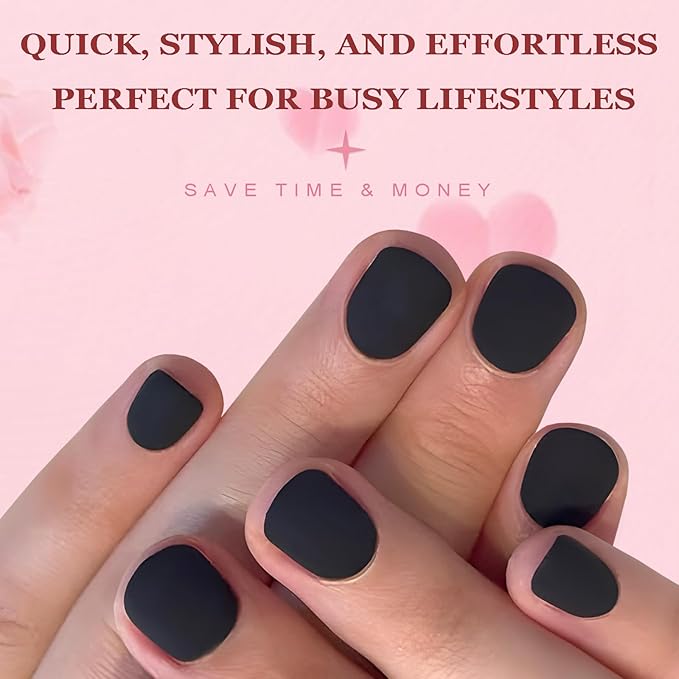 AddFavor Press on Nails Short Square Fake Nails, 576pcs 24 Colors Round Square Press on Nails Full Cover Acrylic Nail Press ons, Matte False Nail Tips for Girls Teens Glue on Nail